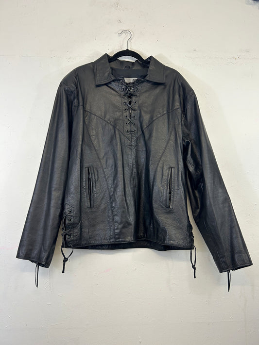 Unik Premium Leather Lace-Up Top