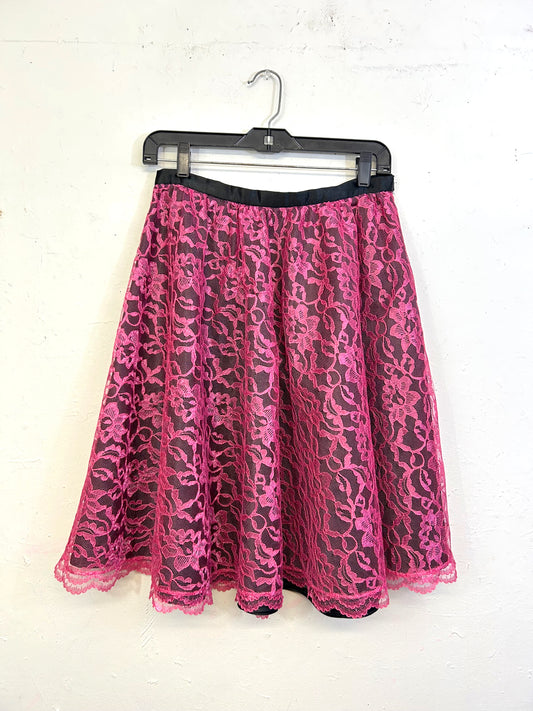 Hot Pink Lace Skirt