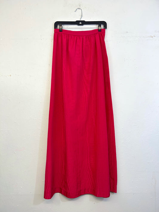 Pink 60s Belted Maxi Skirt