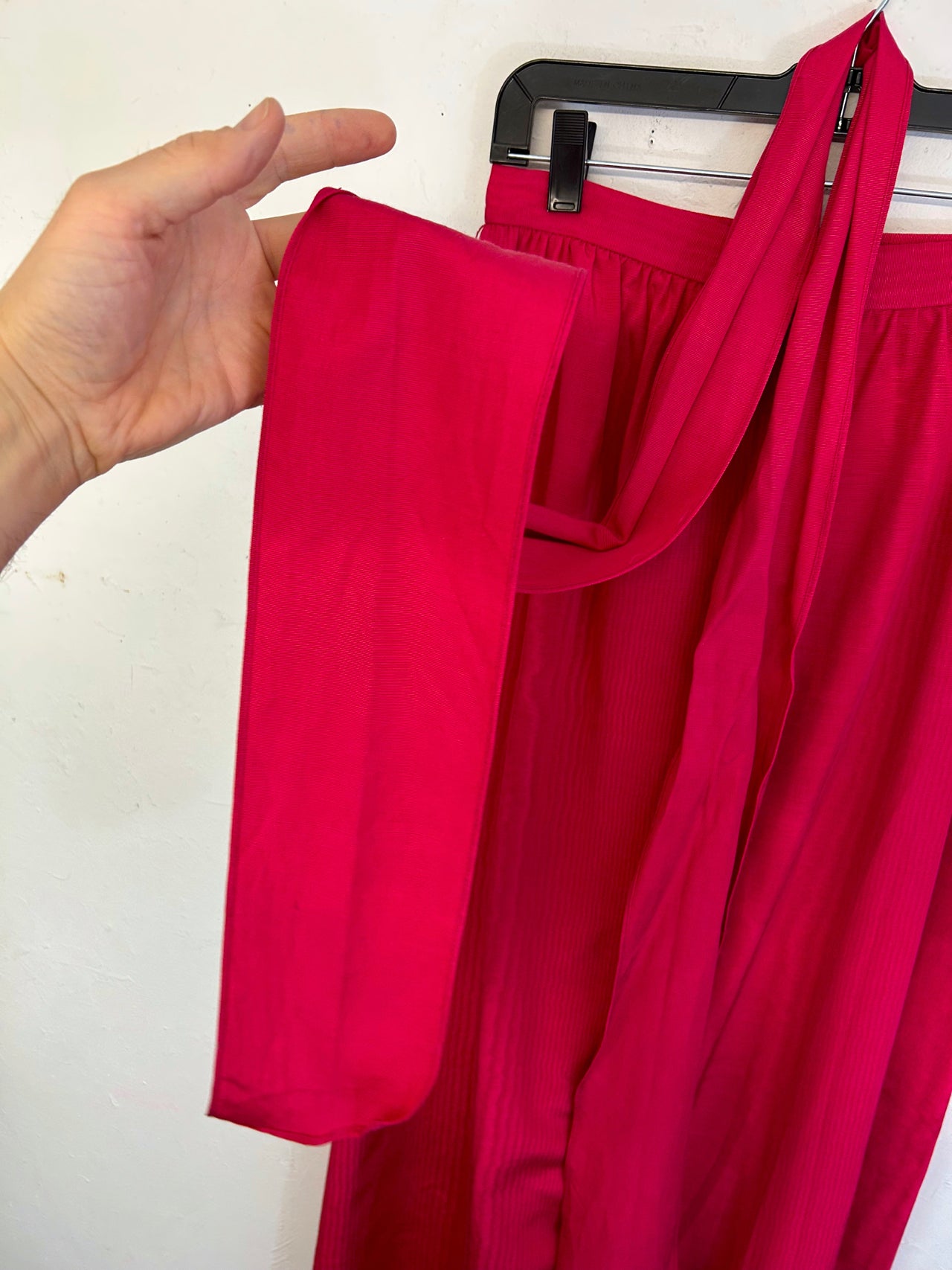 Pink 60s Belted Maxi Skirt