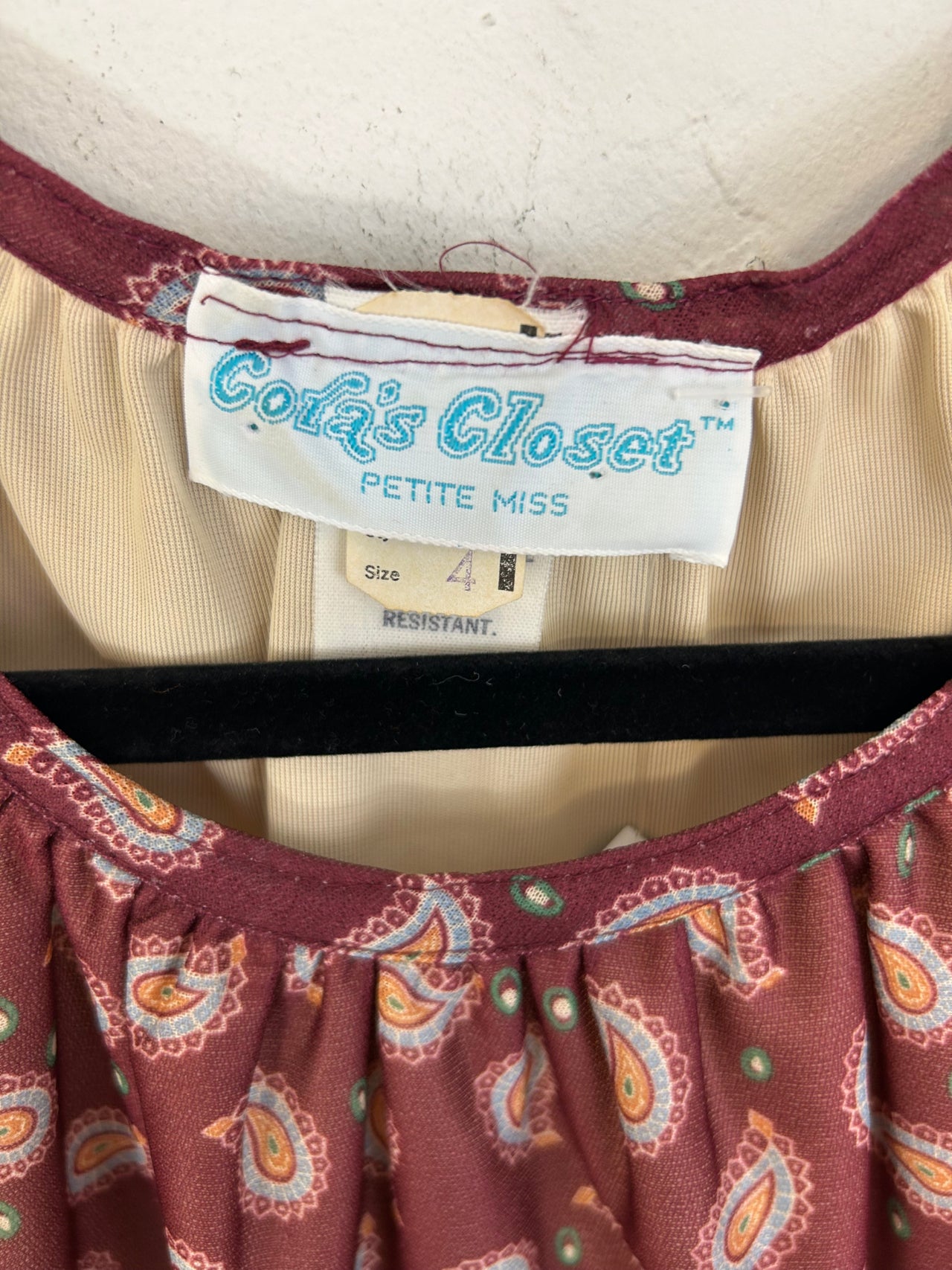 Cora's Closet Belted Paisley Dress