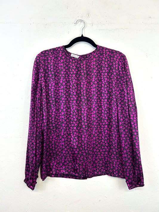 100% Silk Floral Blouse