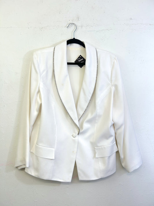 White & Rhinestones Blazer