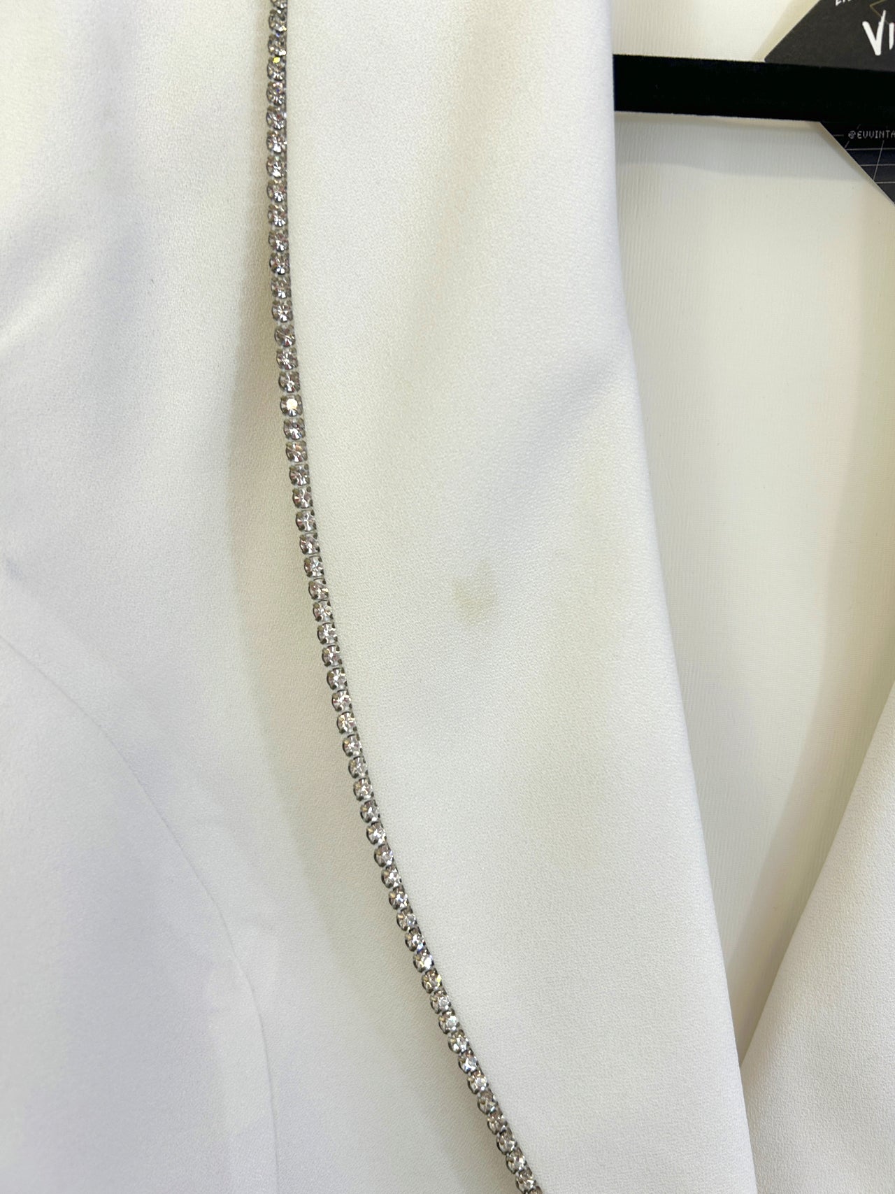 White & Rhinestones Blazer