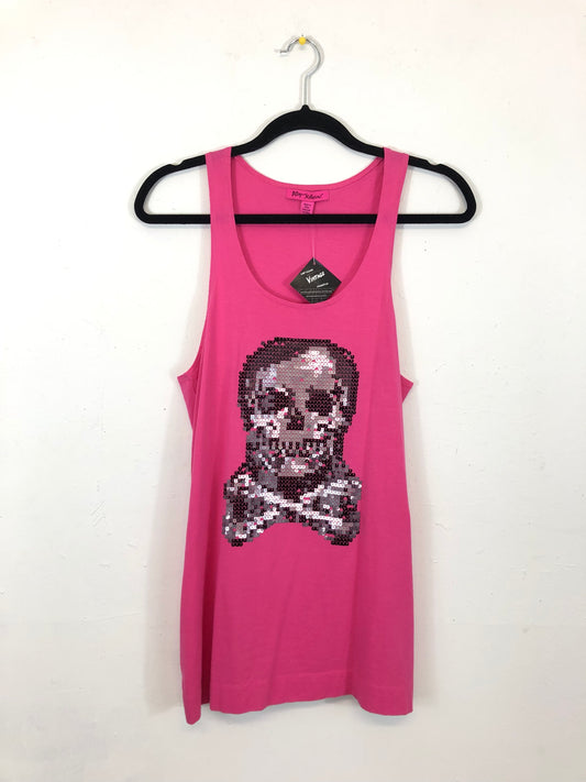 Betsey Johnson Sequined Skull Tank