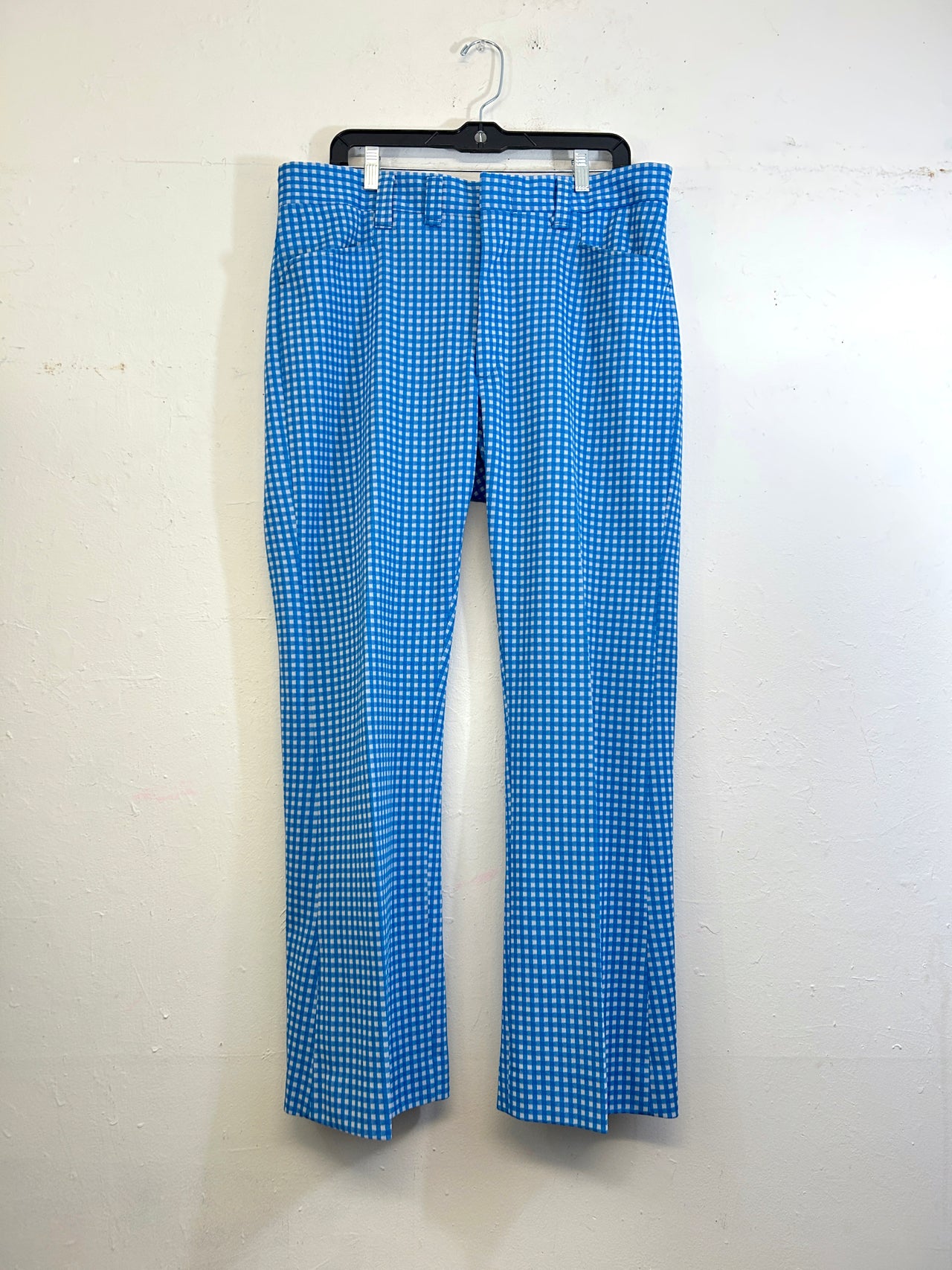 Blue Checkered 70s Pants