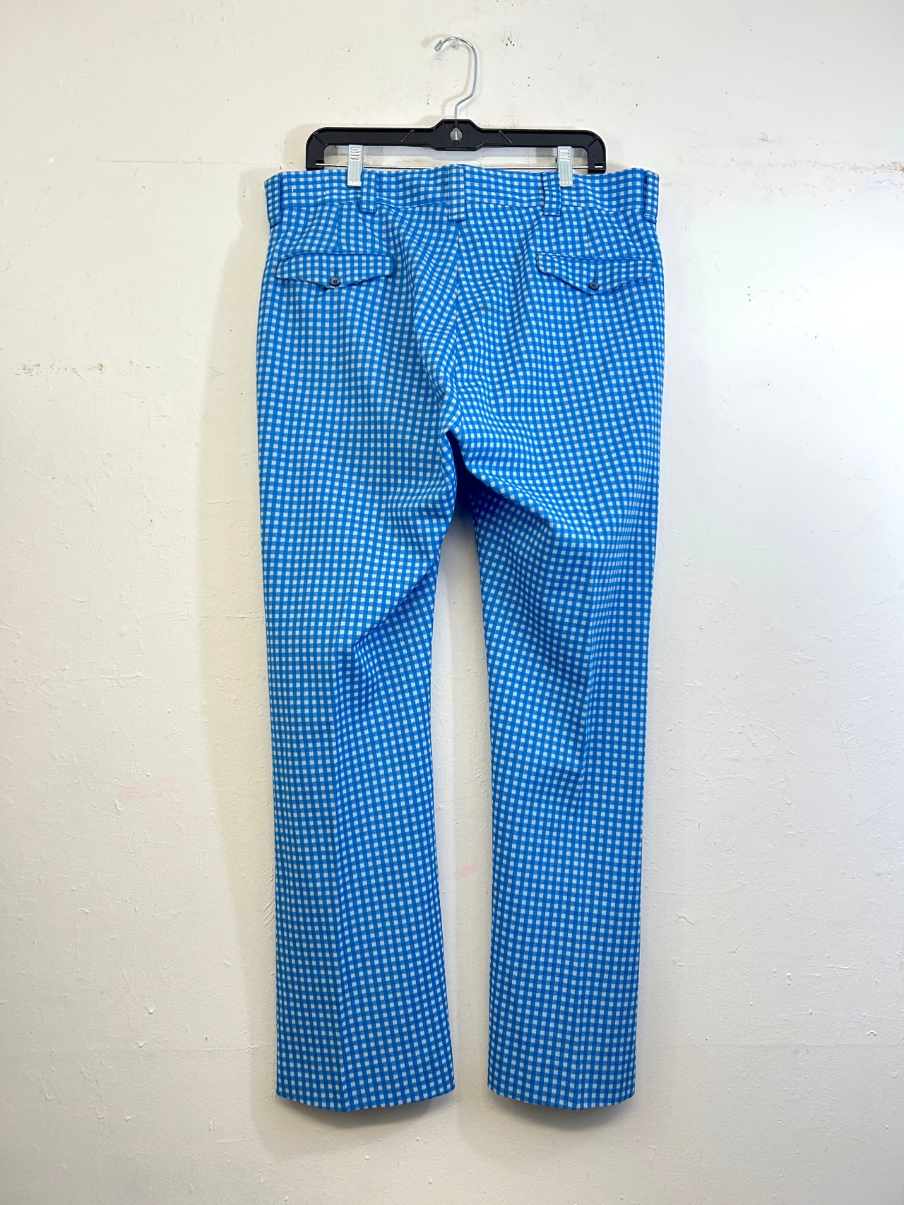Blue Checkered 70s Pants