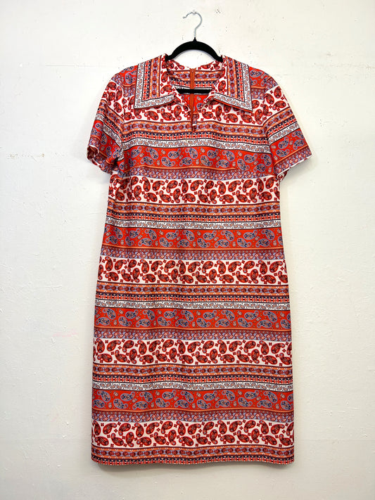Paisley Print 70s Dress
