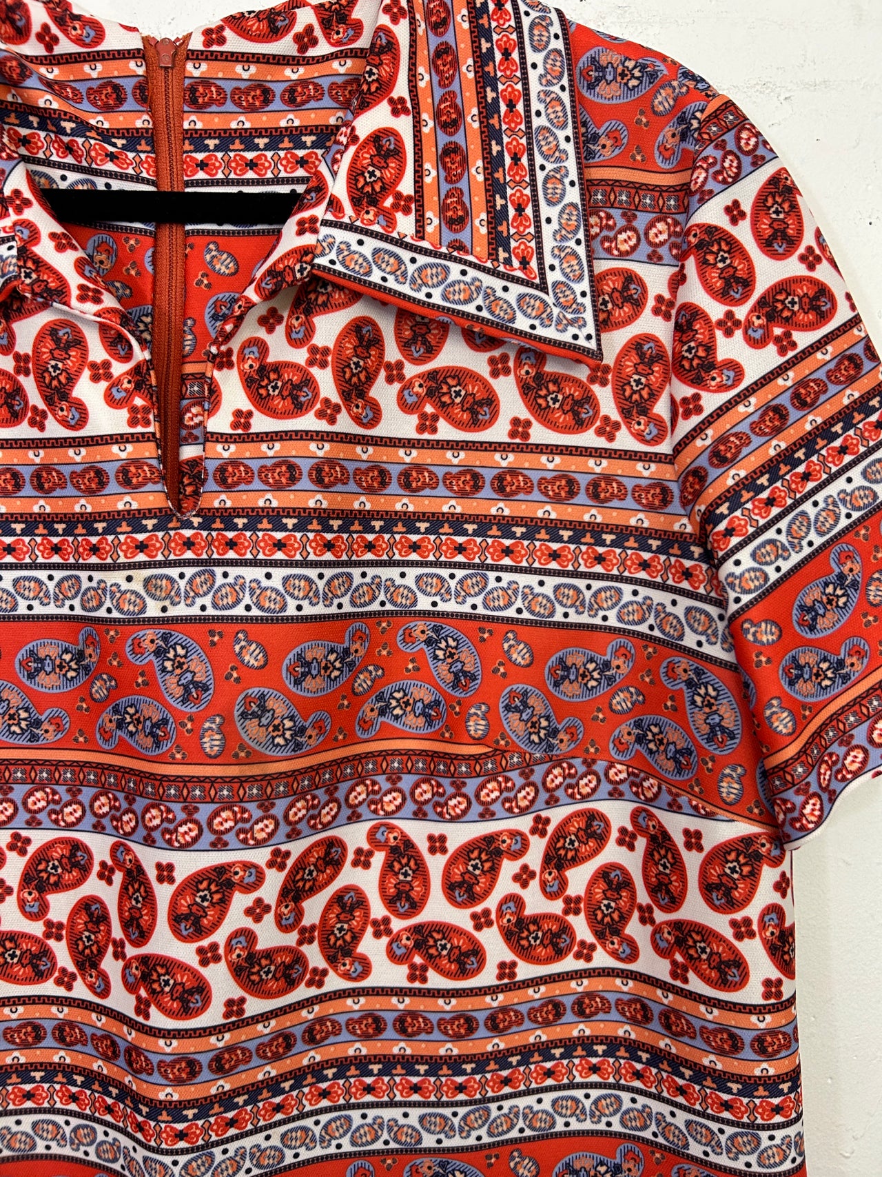 Paisley Print 70s Dress