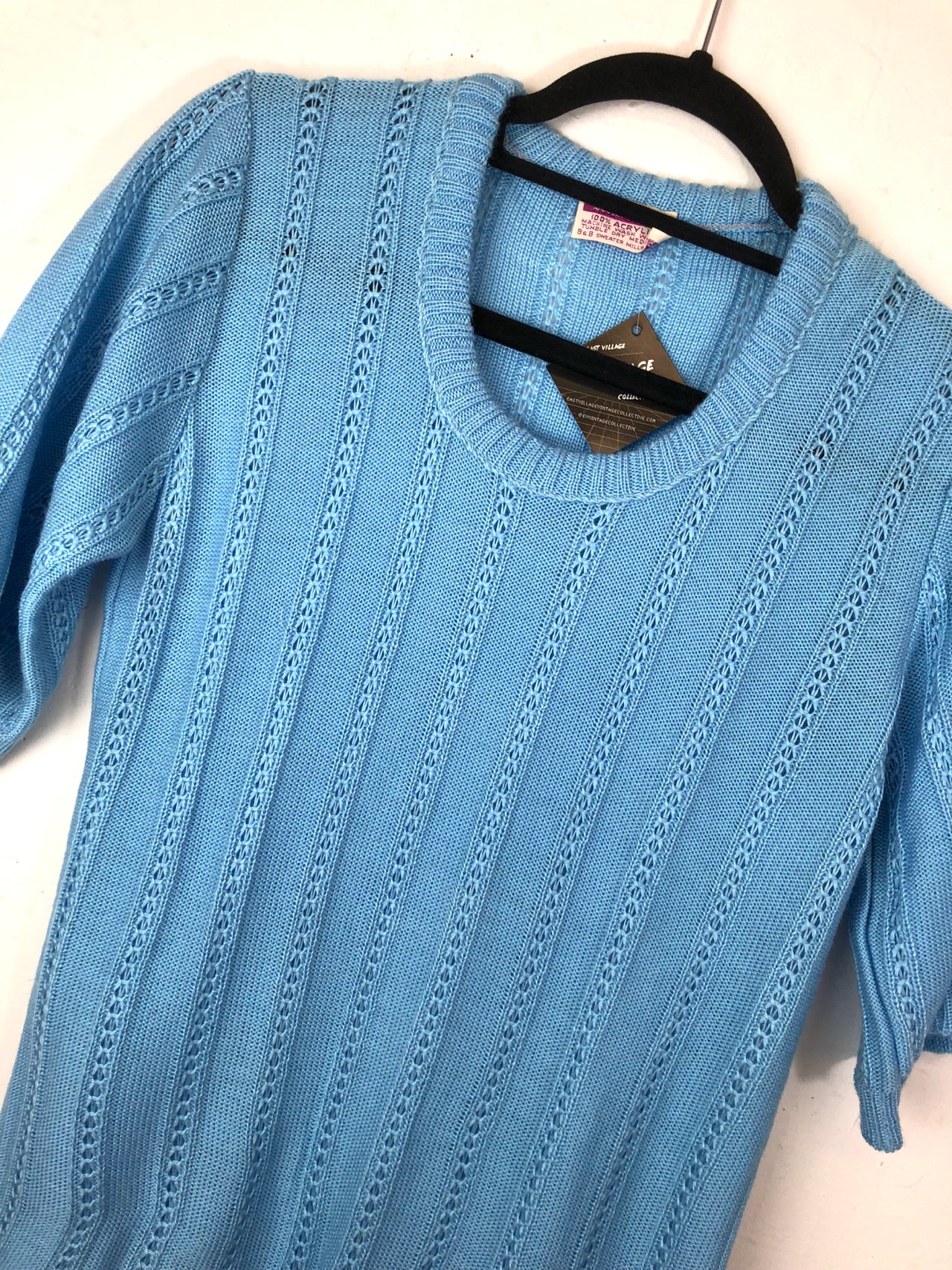 Miss Scotch English Belted Sweater Top - Blue (Deadstock)