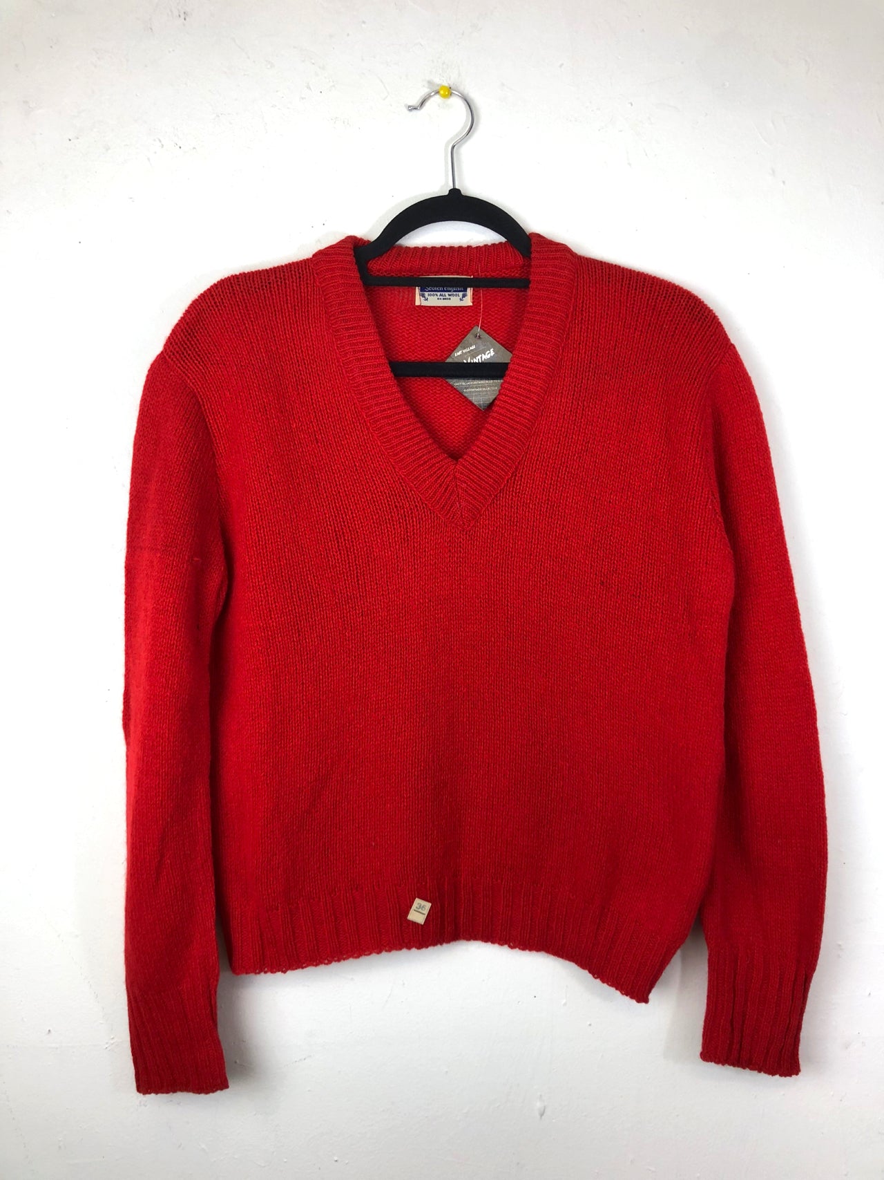 Miss Scotch English V-Neck Sweater - Red (Deadstock)