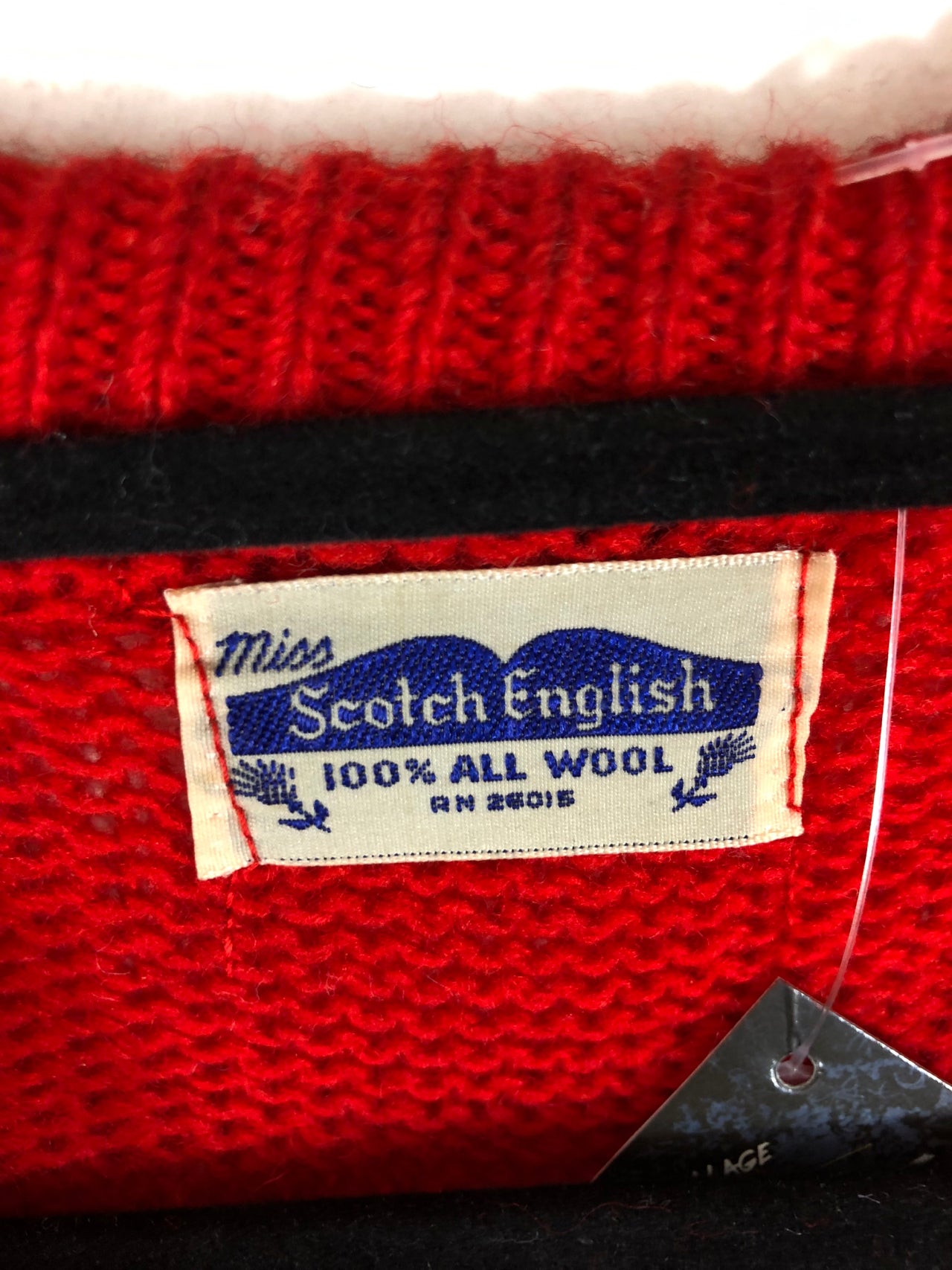 Miss Scotch English V-Neck Sweater - Red (Deadstock)