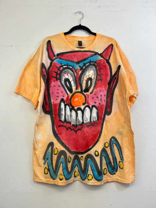 Devil Clown T-Shirt Hand-Painted by Scooter La Forge