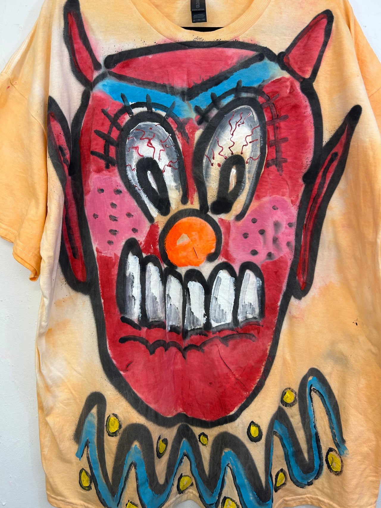 Devil Clown T-Shirt Hand-Painted by Scooter La Forge