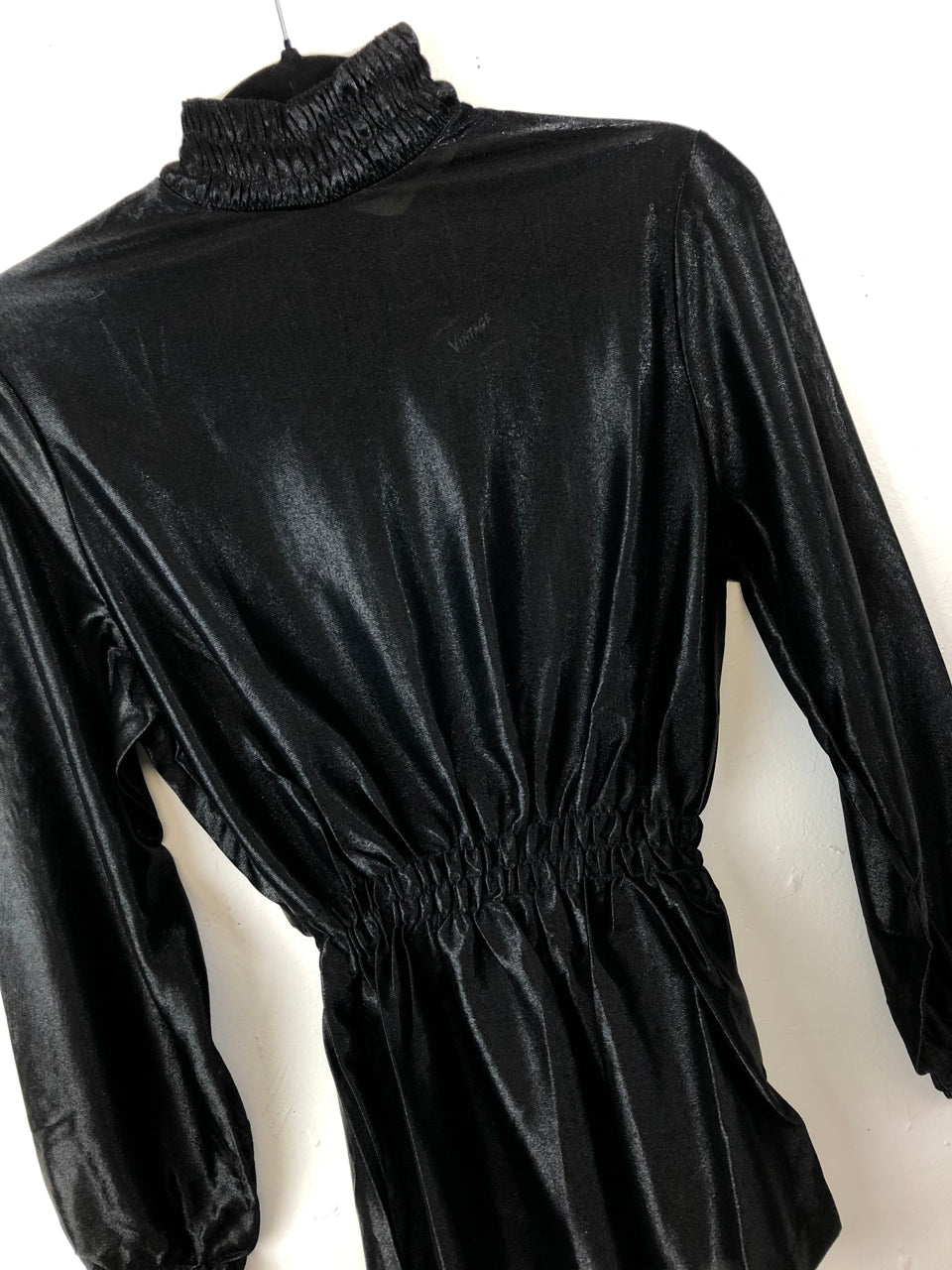 Helen Sue Disco Turtleneck Top - Black (Deadstock)