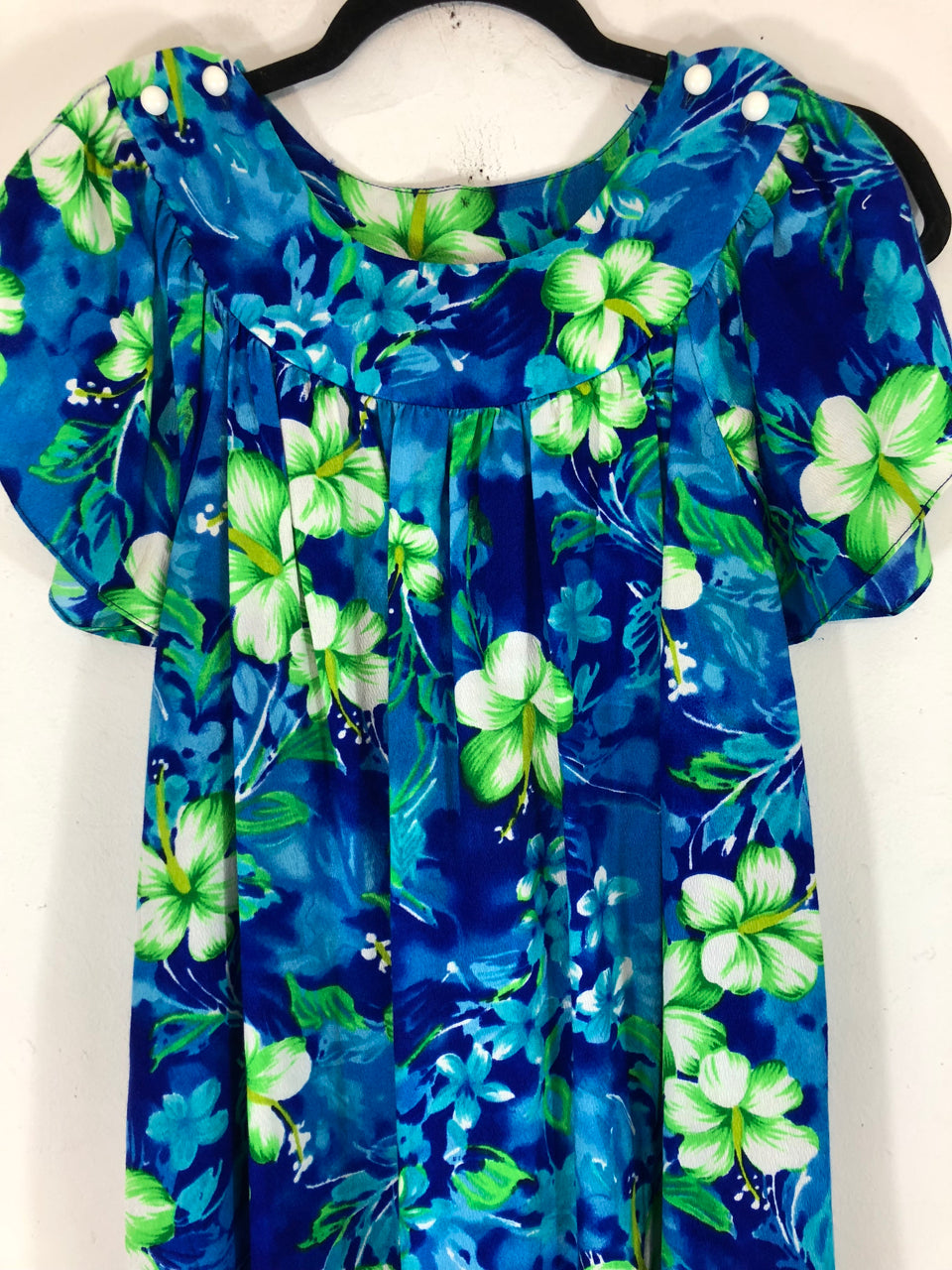 Green Hibiscus Hawaiian Dress