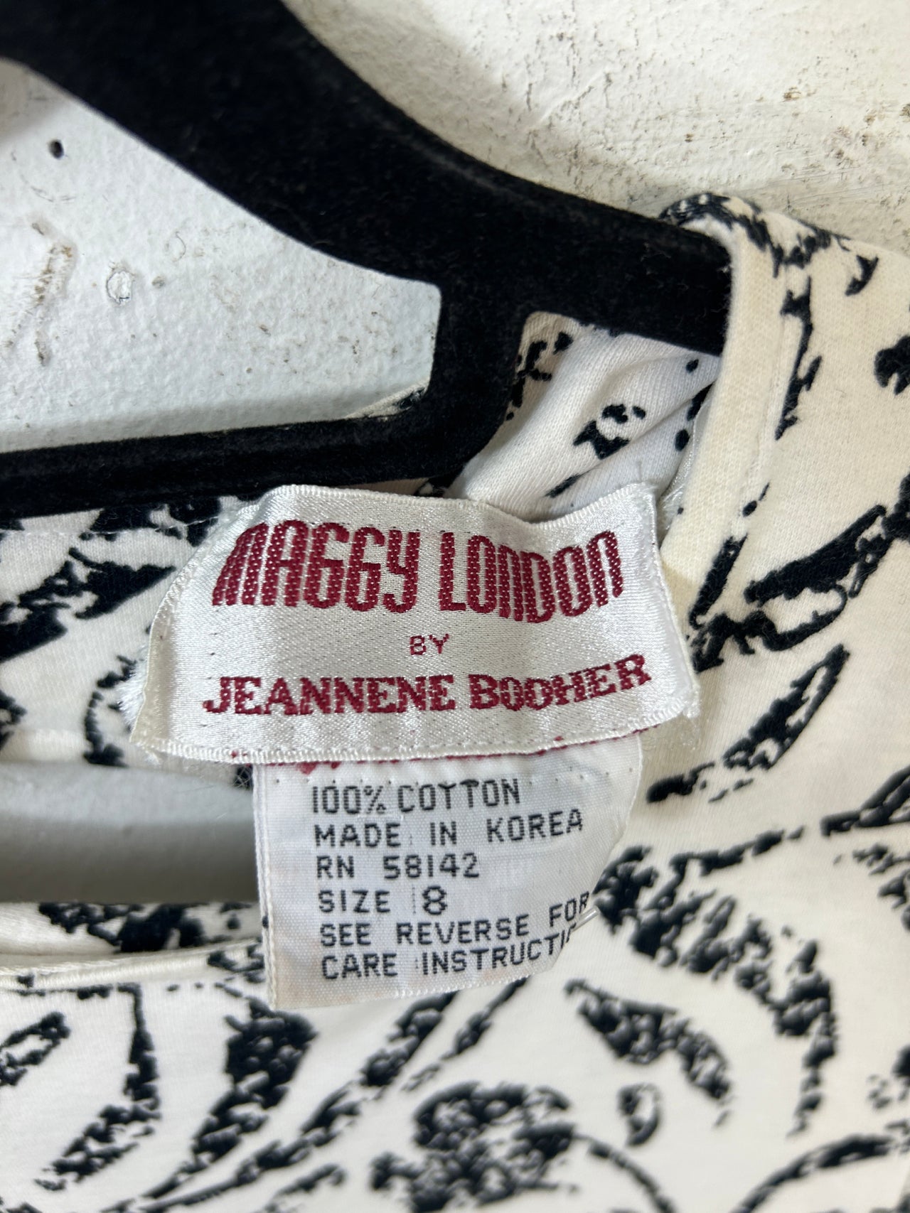 Maggy London White & Black 80s Dress