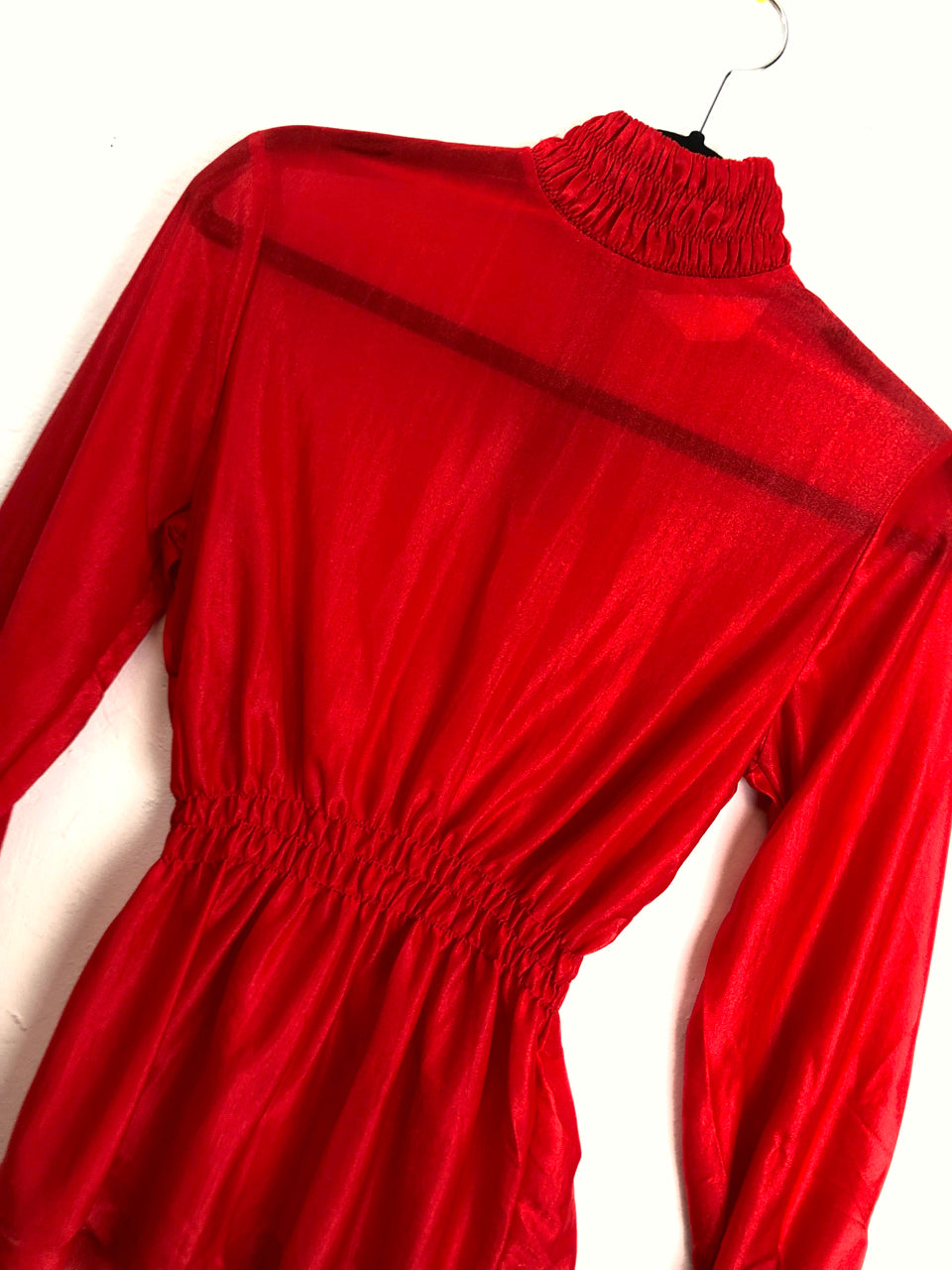 Helen Sue Disco Turtleneck Top - Red (Deadstock)