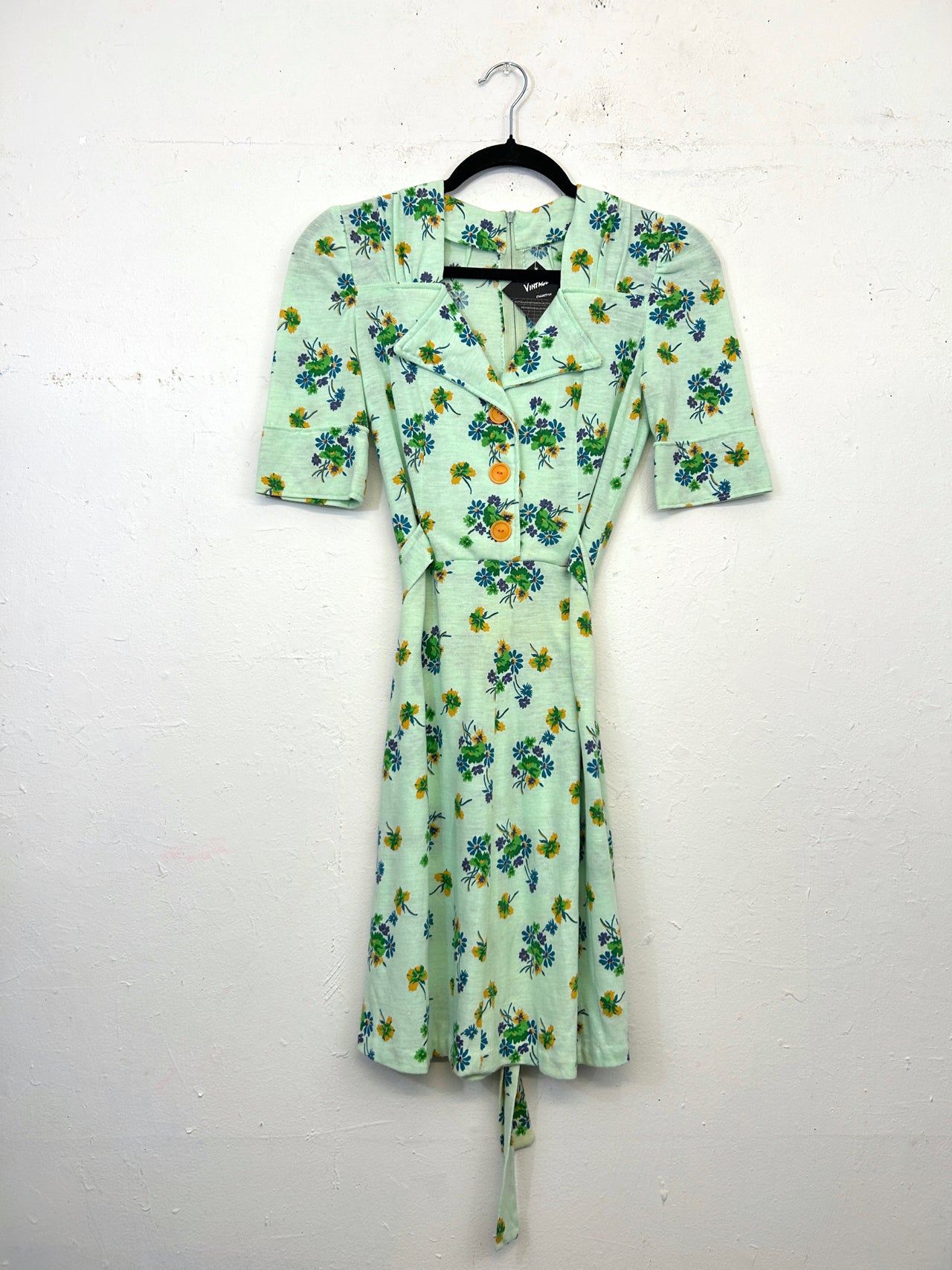 Handmade Floral 70s Mini Dress