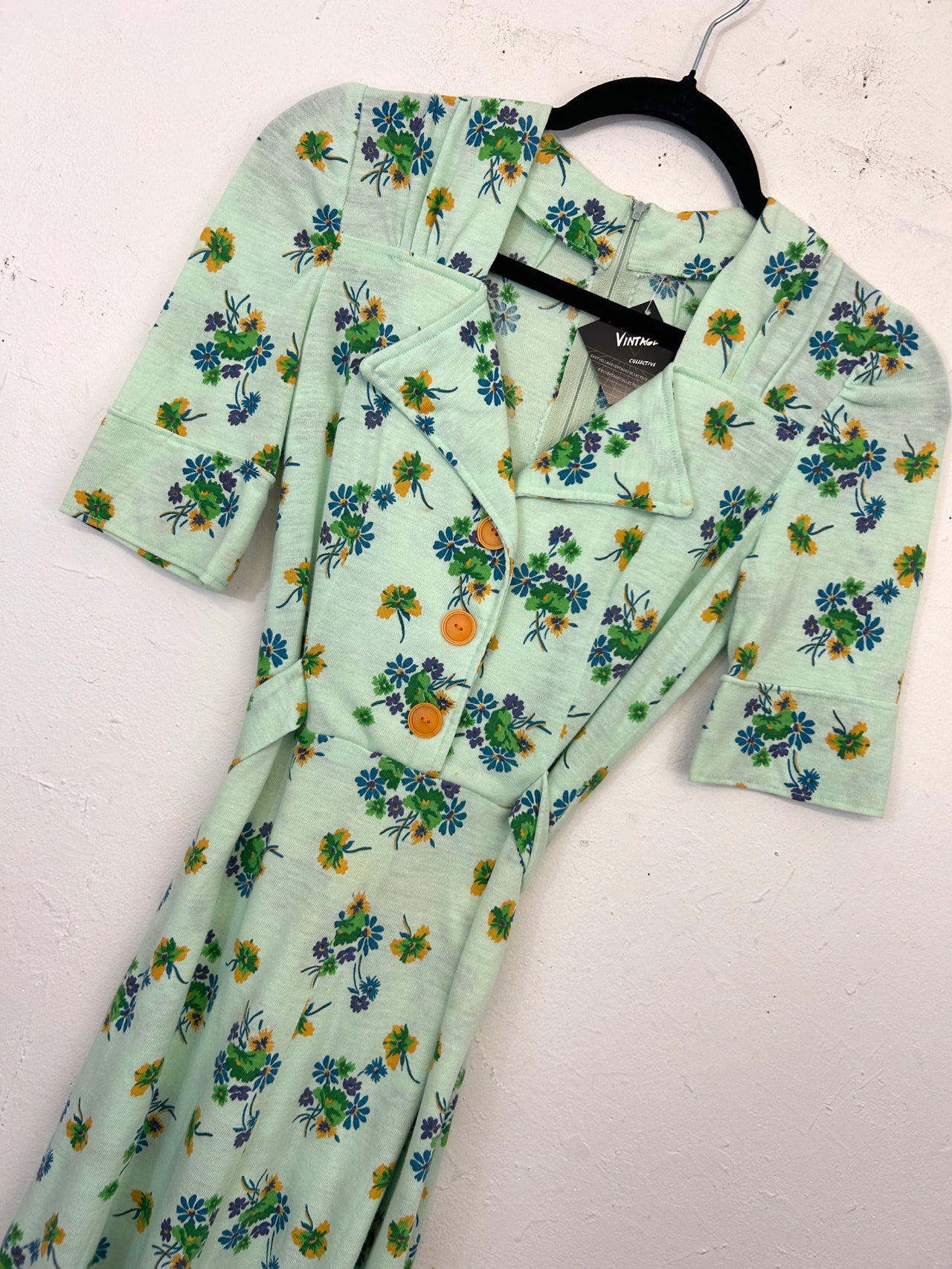 Handmade Floral 70s Mini Dress
