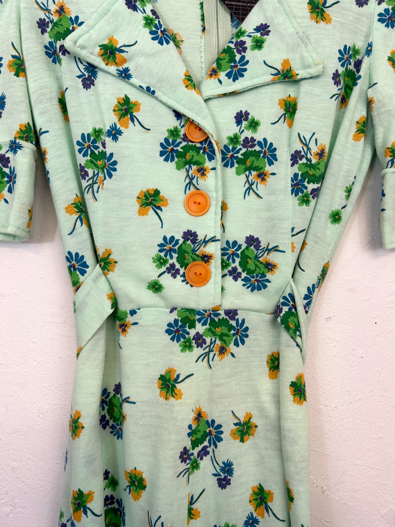 Handmade Floral 70s Mini Dress