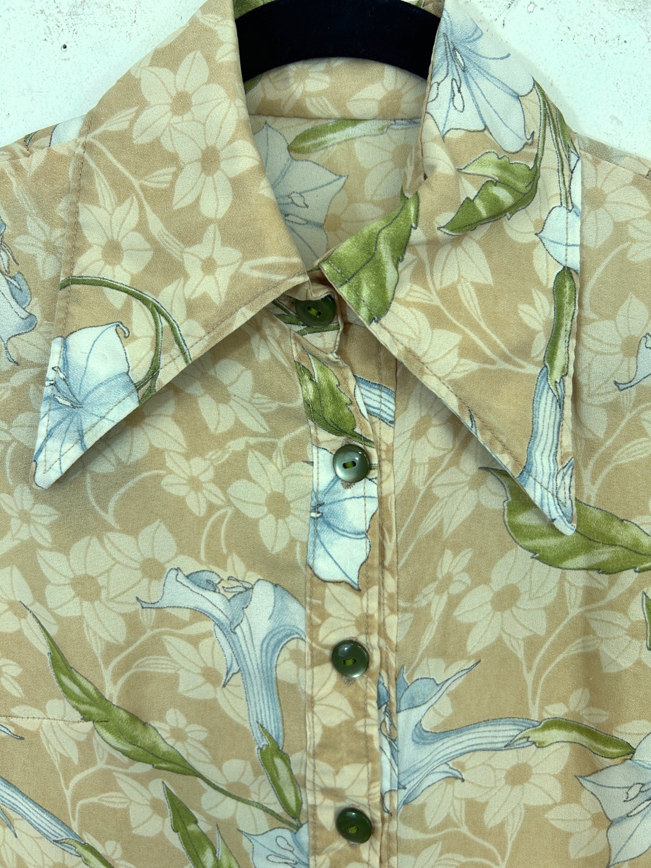 70s Orchid Print Blouse