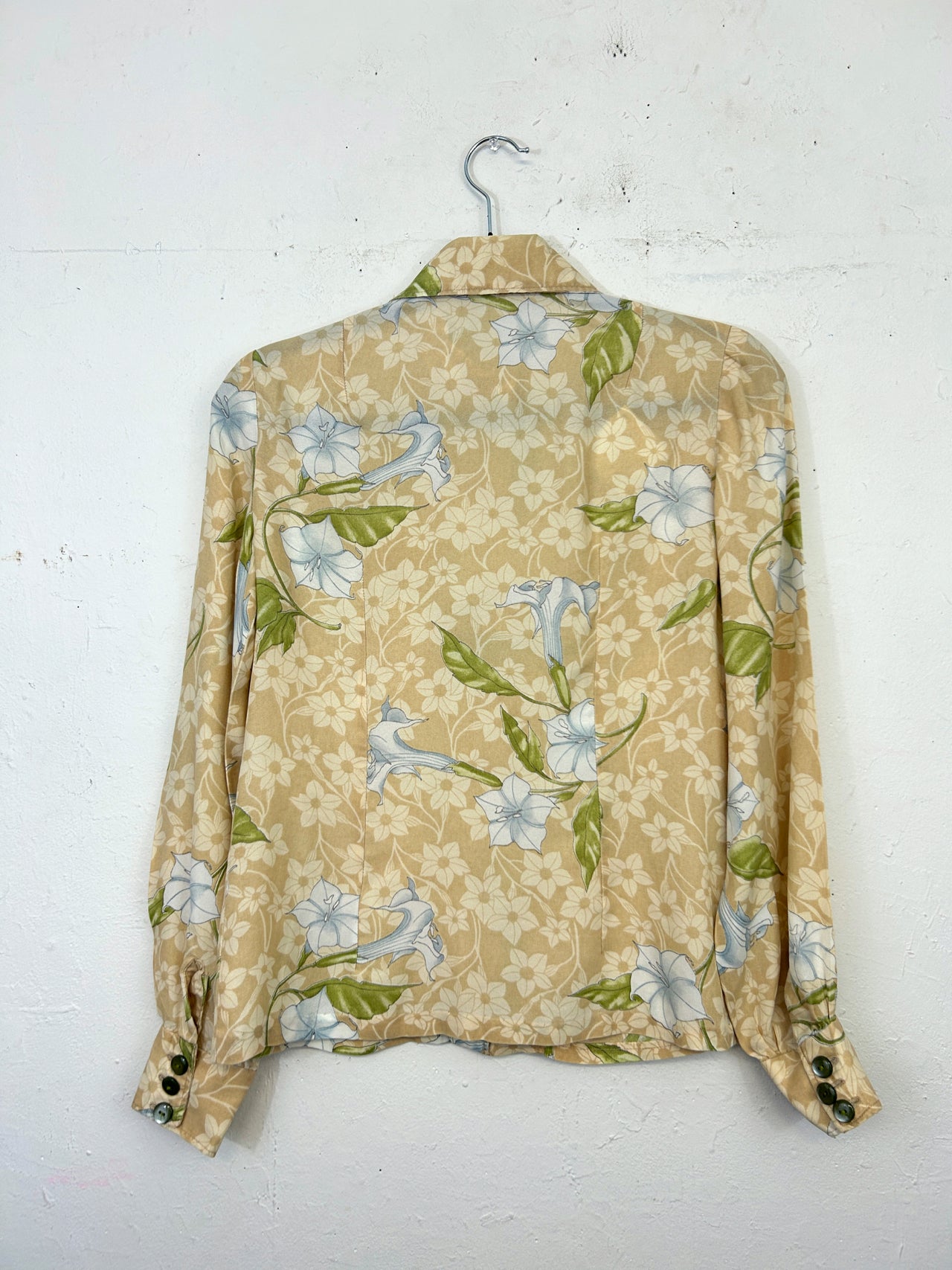 70s Orchid Print Blouse