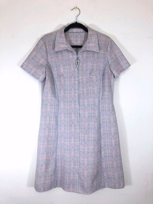 Pastel 70s Zip-Up Dress