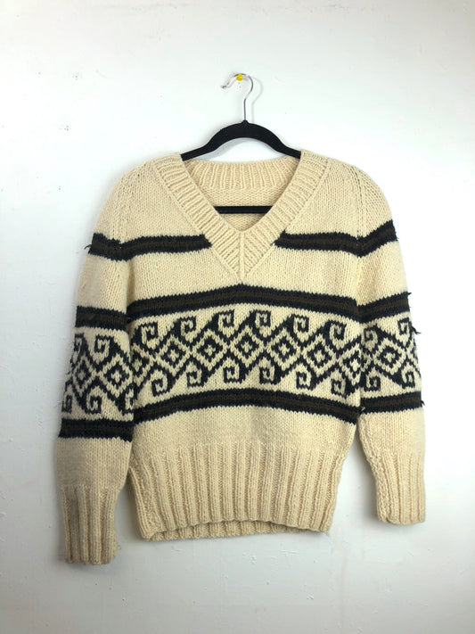 Vintage Handmade V-Neck Sweater