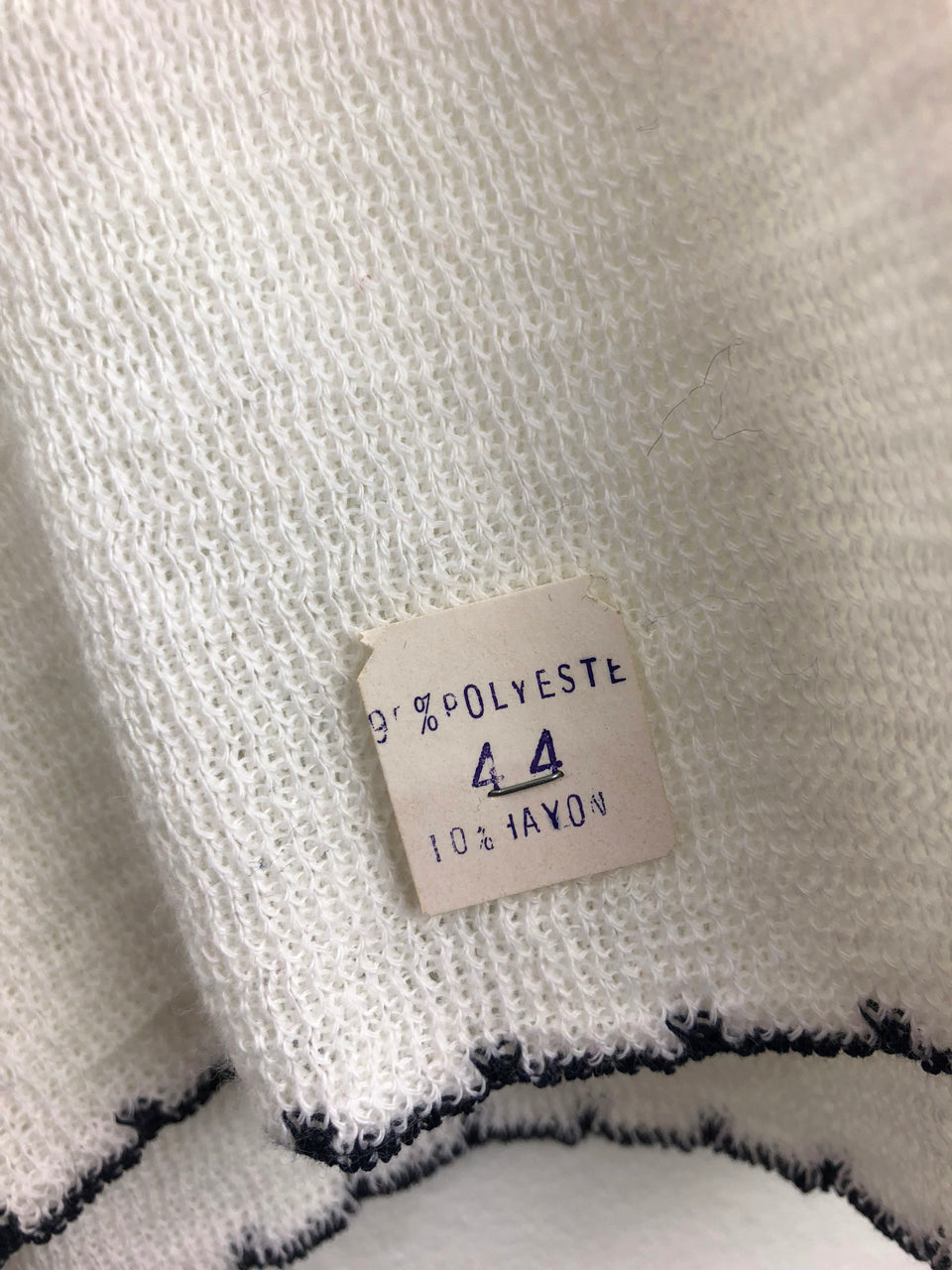 Turtleneck Sweater with Trim - White (Deadstock)