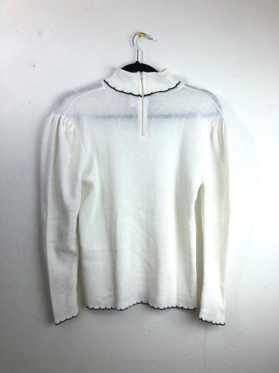 Turtleneck Sweater with Trim - White (Deadstock)