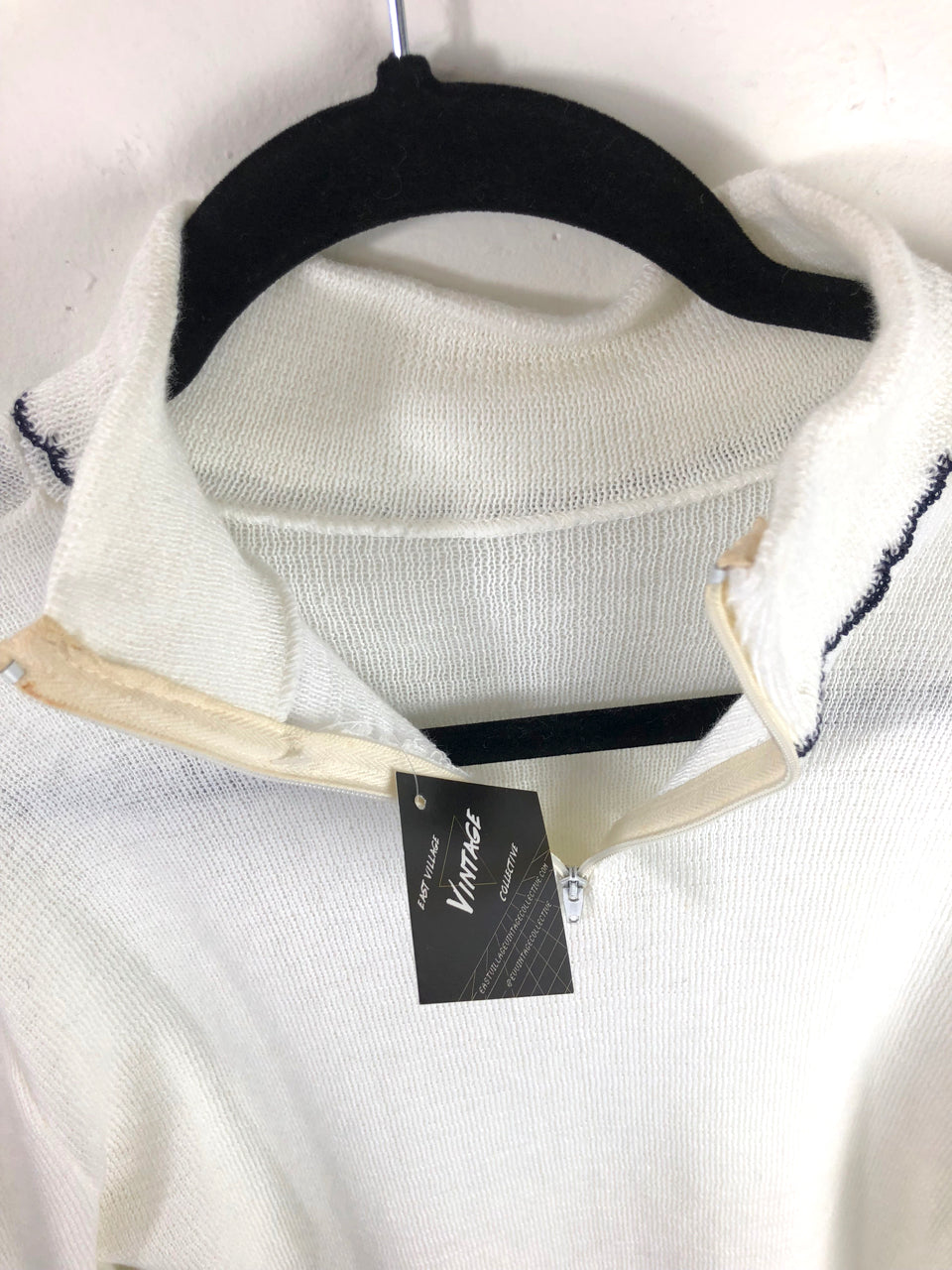 Turtleneck Sweater with Trim - White (Deadstock)