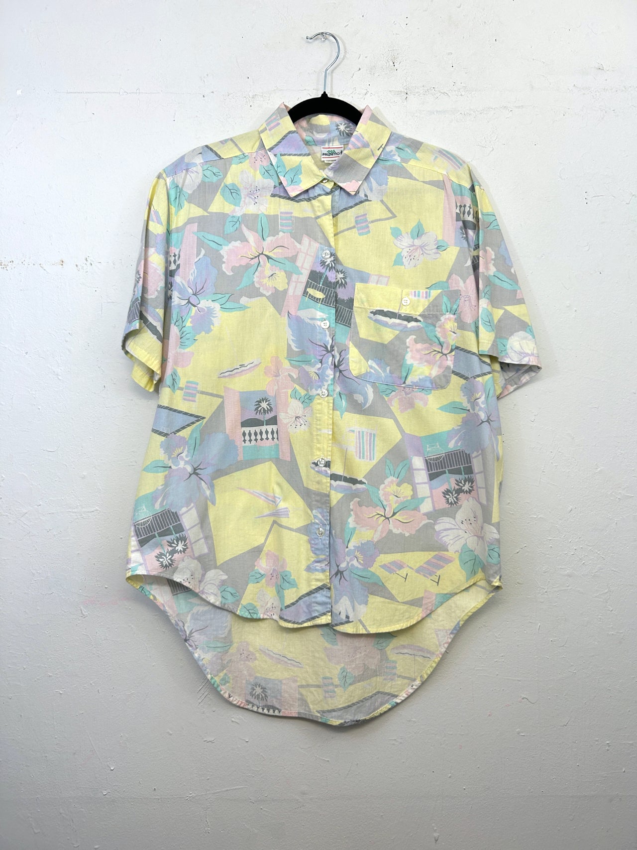Palmetto's Short-Sleeved Button Up Top