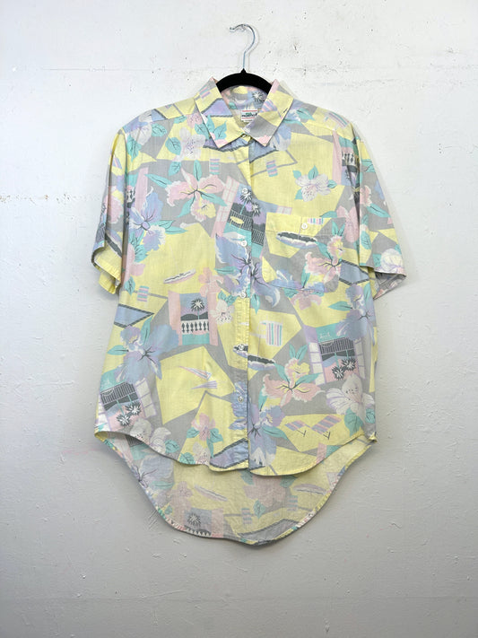 Palmetto's Short-Sleeved Button Up Top