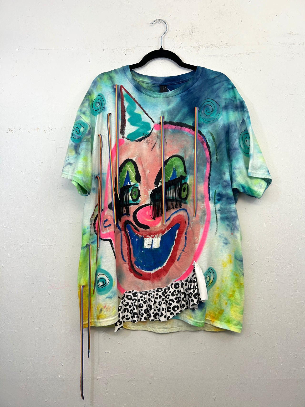 Clown T-Shirt Hand-Painted/Hand-Embellished by Scooter La Forge