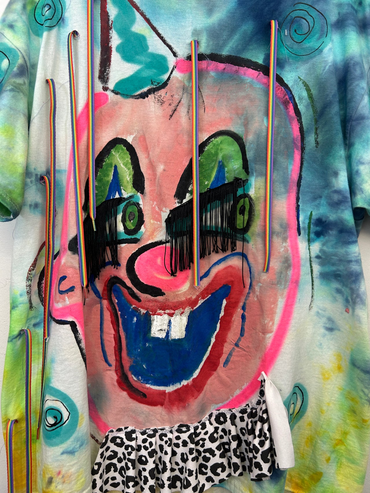 Clown T-Shirt Hand-Painted/Hand-Embellished by Scooter La Forge