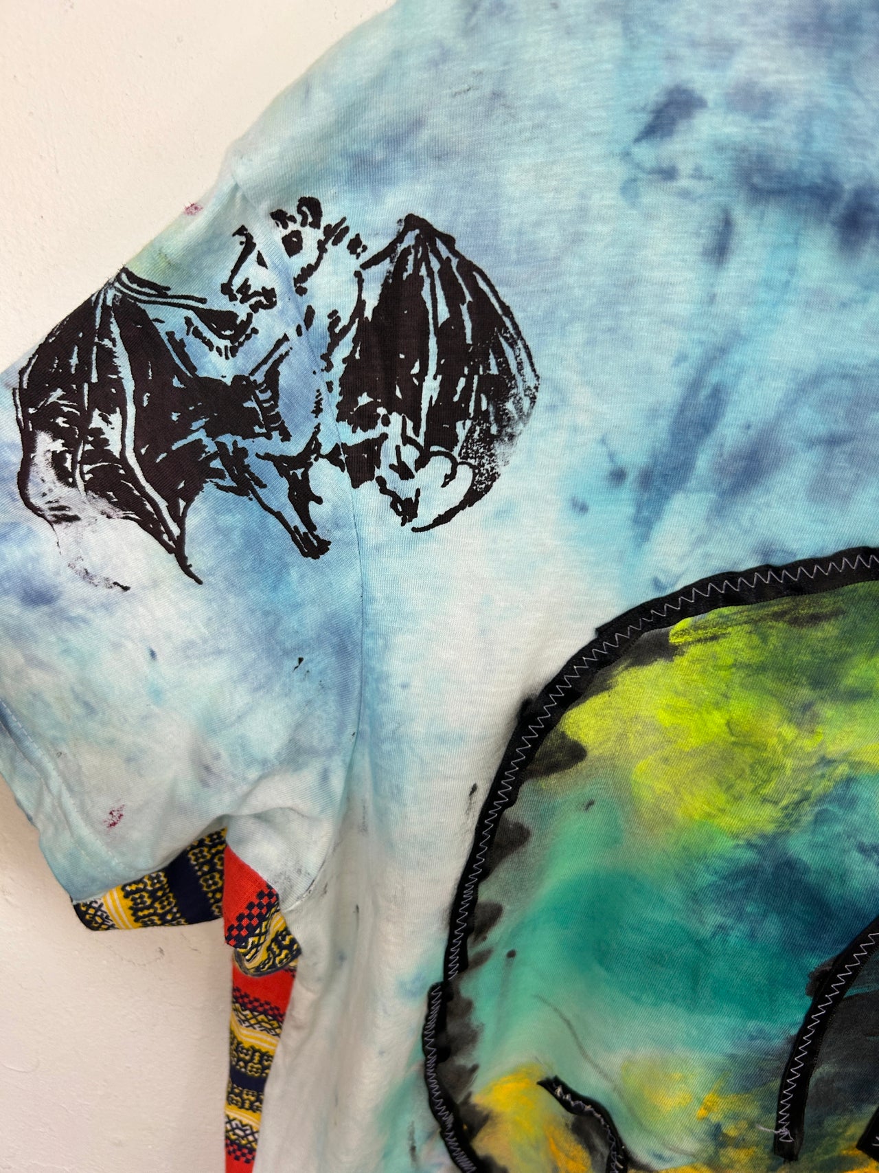 Smiley & Bats T-Shirt Hand-Painted/Hand-Embellished by Scooter La Forge