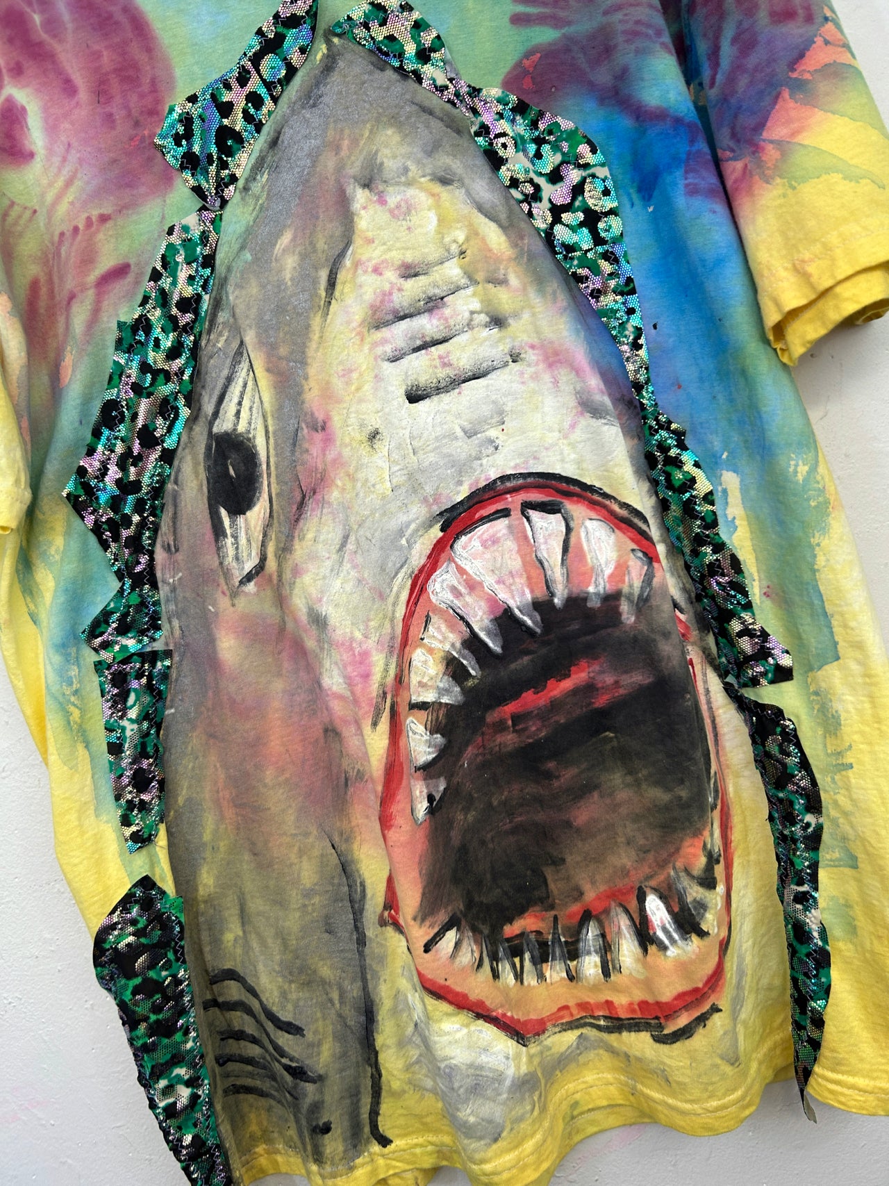 Shark T-Shirt Hand-Painted/Hand-Embellished by Scooter La Forge
