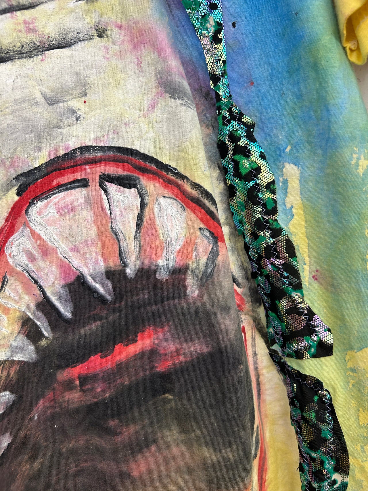 Shark T-Shirt Hand-Painted/Hand-Embellished by Scooter La Forge