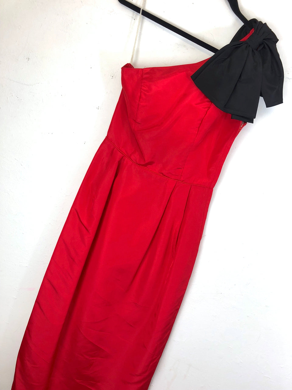 Red & Black 80s Ball Gown Dress