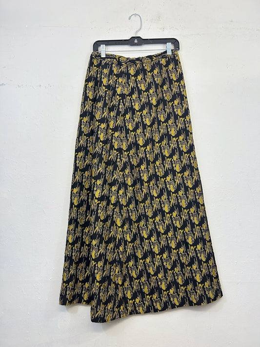 Abstract Gold & Black 60s Maxi Skirt