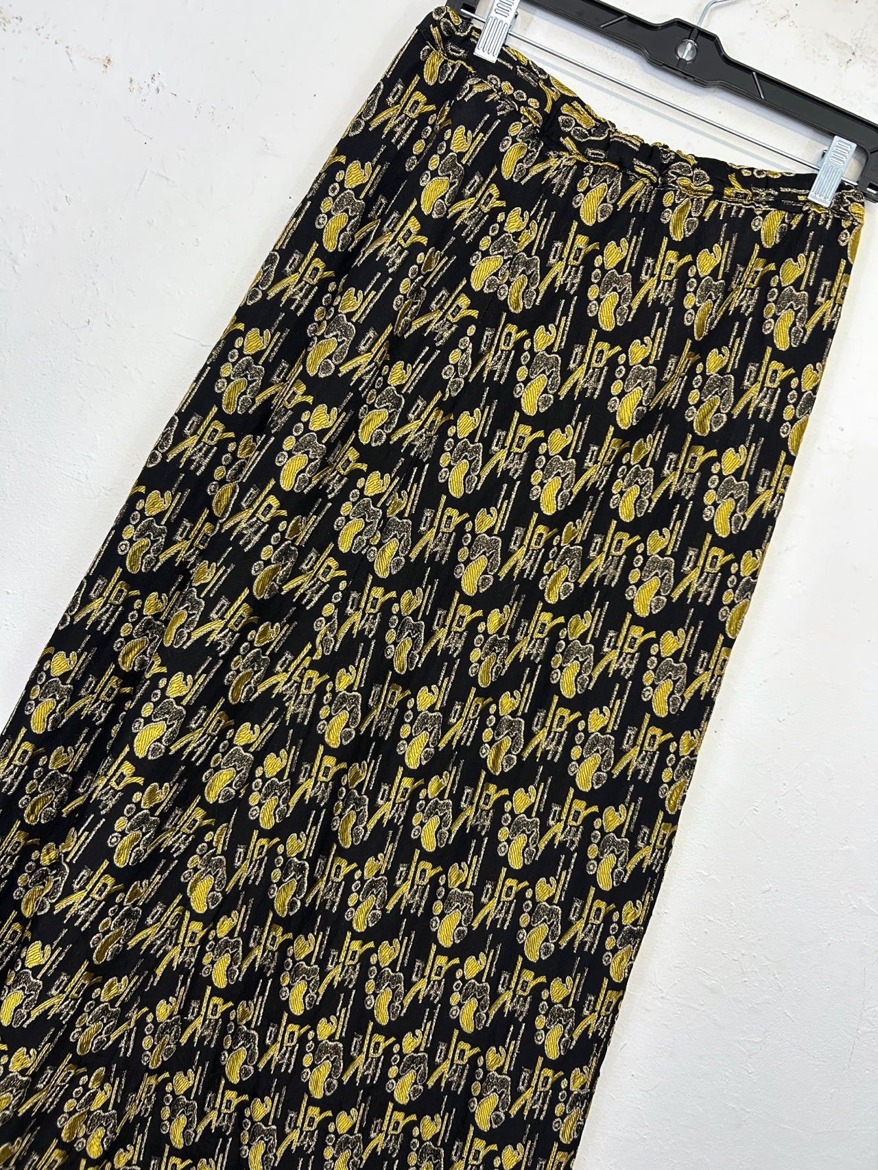 Abstract Gold & Black 60s Maxi Skirt