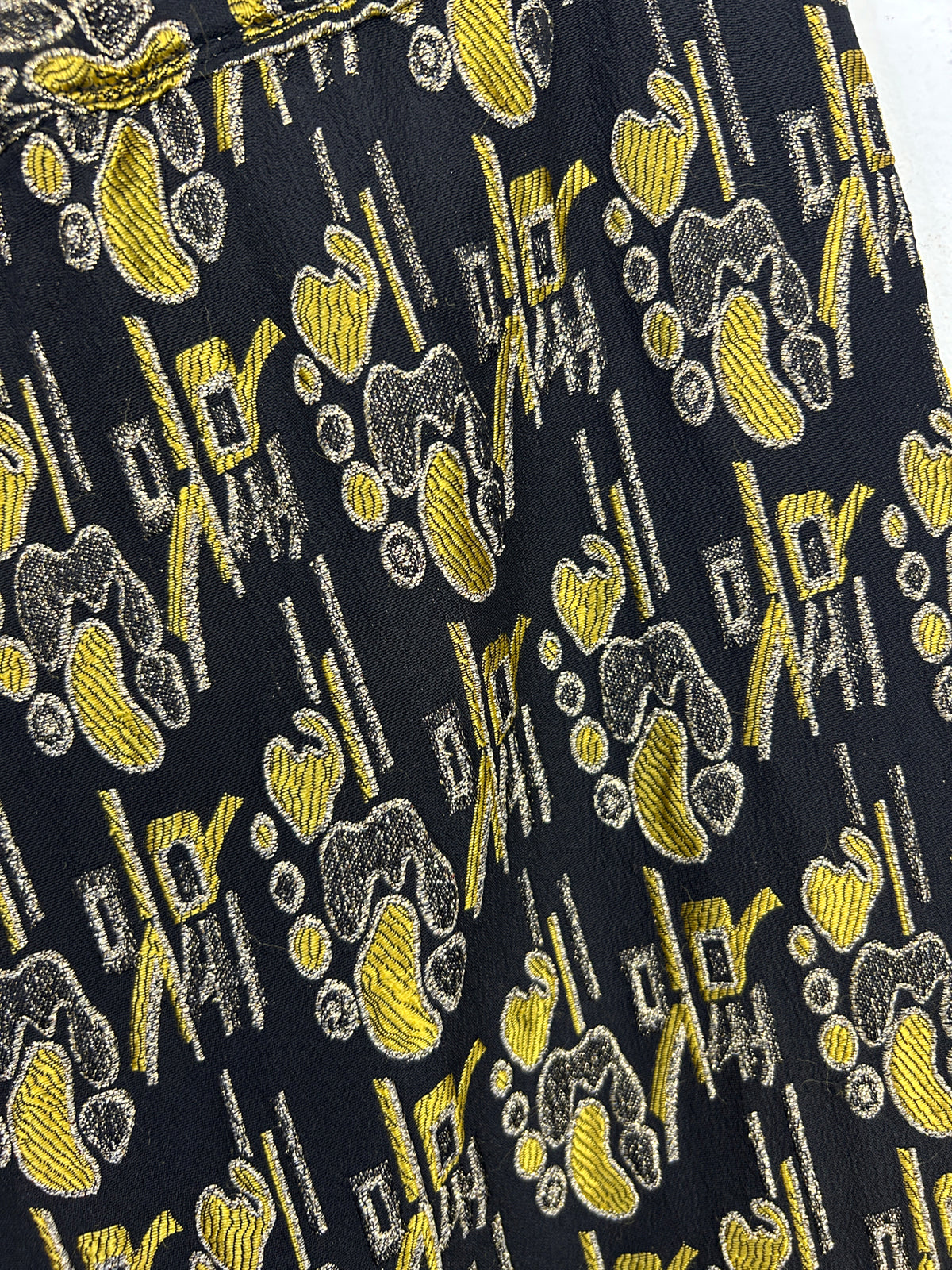 Abstract Gold & Black 60s Maxi Skirt