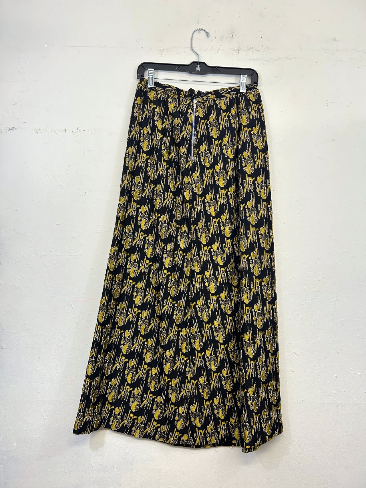 Abstract Gold & Black 60s Maxi Skirt