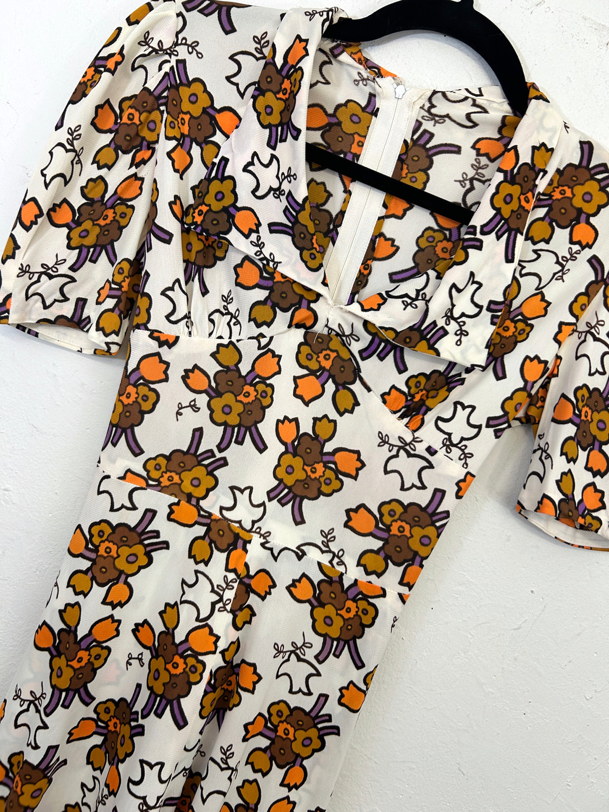 Handmade 70s Floral Mini Dress