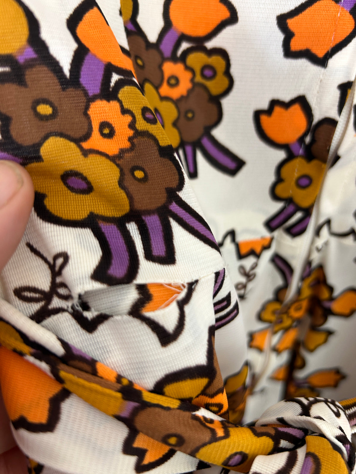 Handmade 70s Floral Mini Dress