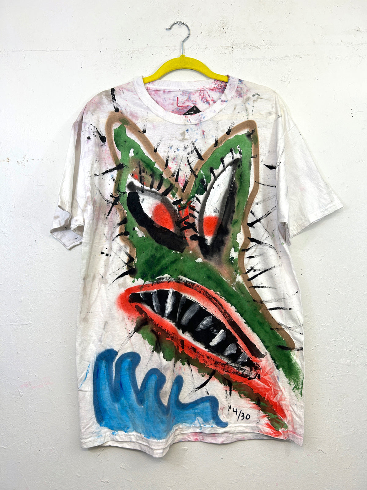 Sea Bird with Special Powers Stencil T-Shirt Hand-Painted by Scooter La Forge 4/30