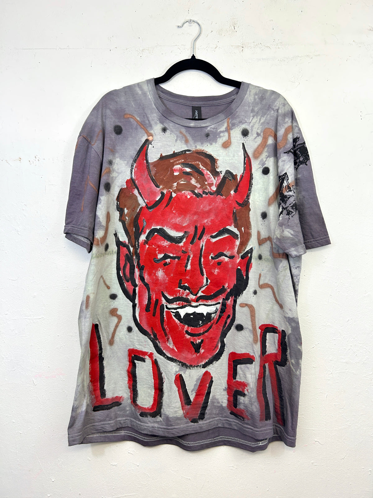 Devil Lover with Bats T-Shirt Hand-Painted by Scooter La Forge