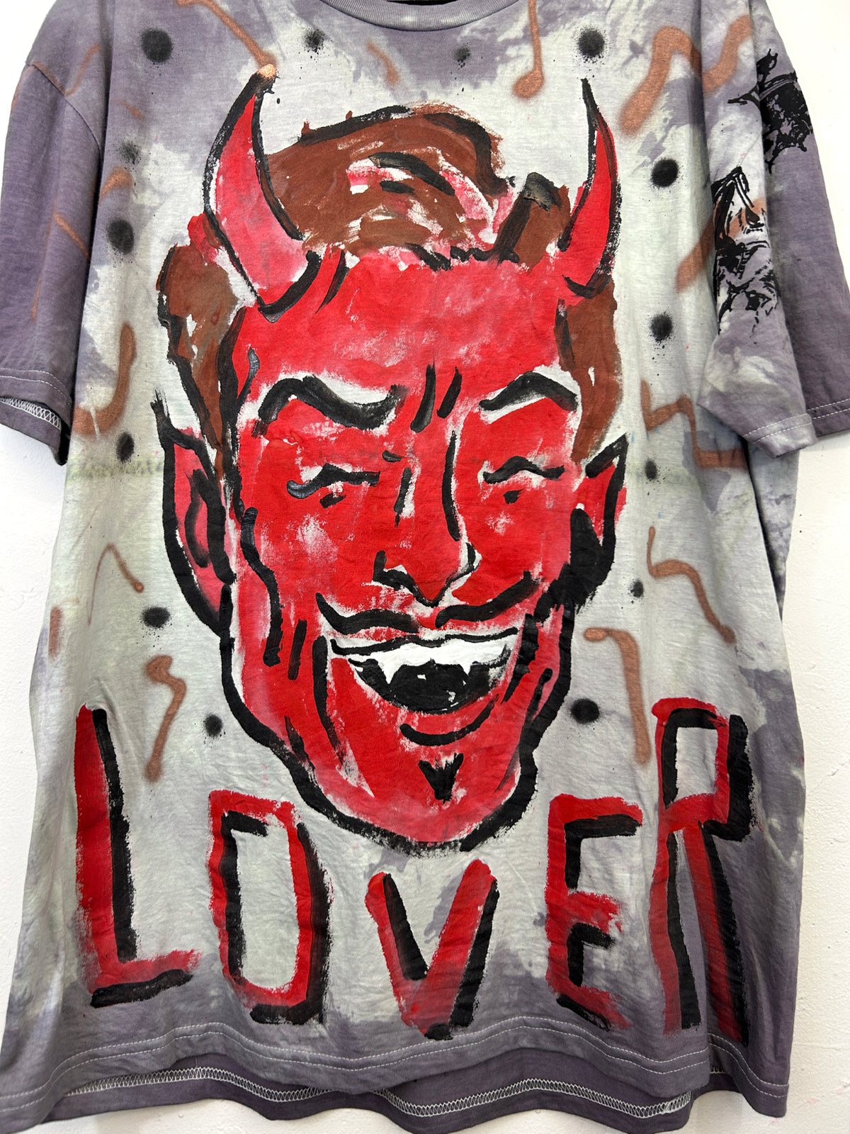 Devil Lover with Bats T-Shirt Hand-Painted by Scooter La Forge