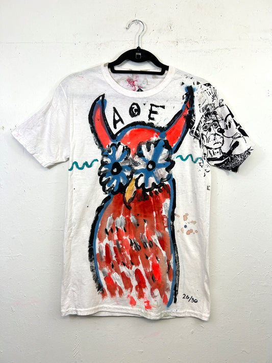 AOE Owl T-Shirt Hand-Painted by Scooter La Forge 26/30